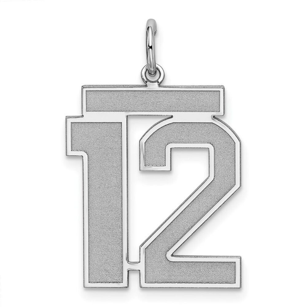 Sterling Silver, Jersey Collection, Large Number 12 Pendant